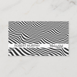 Cartão De Visita Abstrato Art Stripes Wave