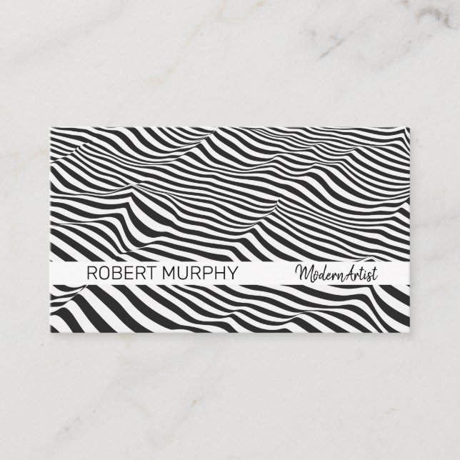 Cartão De Visita Abstrato Art | Stripes Wave (Frente)