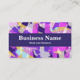 Cartão De Visita Abstrato Azul-Amarelo-Rosa-Rosa-Rosa