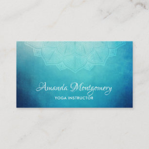 Cartão De Visita Abstrato azul bonito da mandala