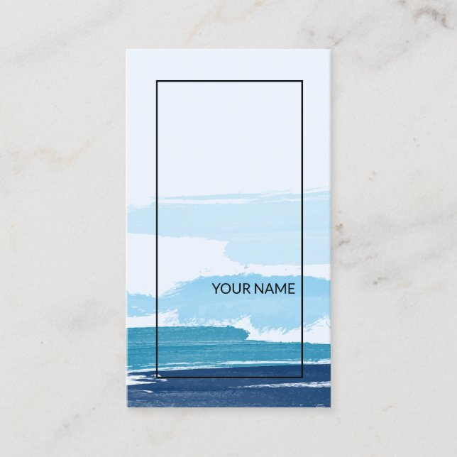 Cartão De Visita Abstrato azul moderno Schwarze Linien (Frente)