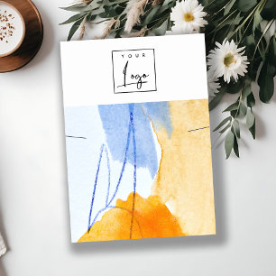 Cartão De Visita Abstrato Blue Yellow Art Logo Neclace Display