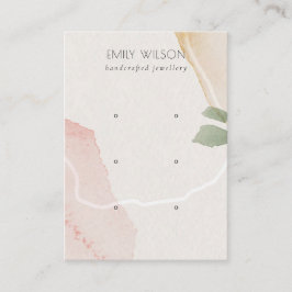 Cartão De Visita Abstrato Blush Earthy Green - Tela de escuta verde