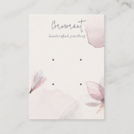 Cartão De Visita Abstrato Blush Watercolor Floral 2 Earrador