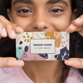 Cartão De Visita Abstrato Boho Padrão Desenho Colorido na Mão