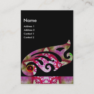 CARTÃO DE VISITA ABSTRATO BOTTERFLY WING, MONOGRAMA DE ESTRELA VERM