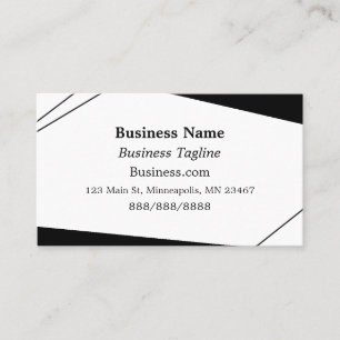 Cartão De Visita Abstrato branco e preto