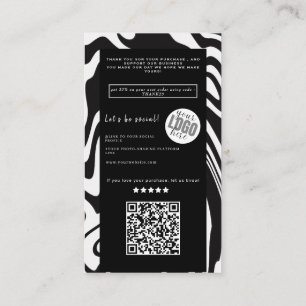 Cartão De Visita Abstrato branco e preto muito obrigado