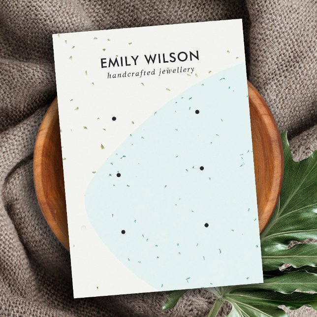 CARTÃO DE VISITA ABSTRATO CERAMIC BLUE WAVE 3 STUD EARRPLAY (Criador carregado)