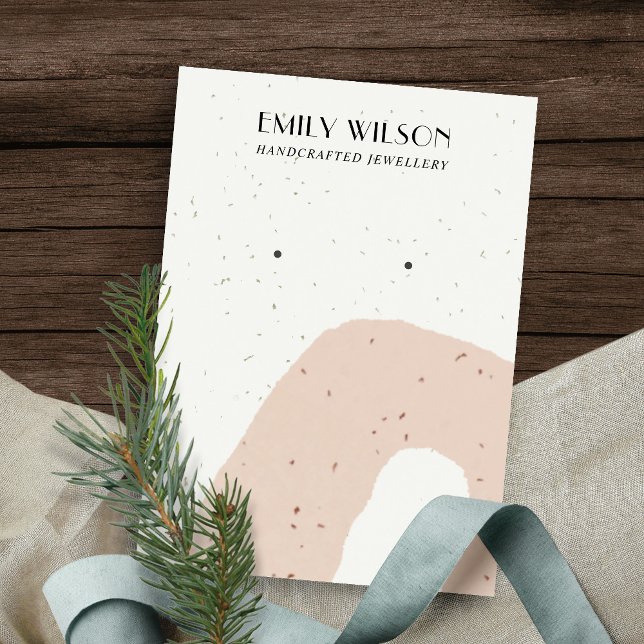 CARTÃO DE VISITA ABSTRATO CERAMIC BLUSH PEACH STUD DISPLAY (Criador carregado)