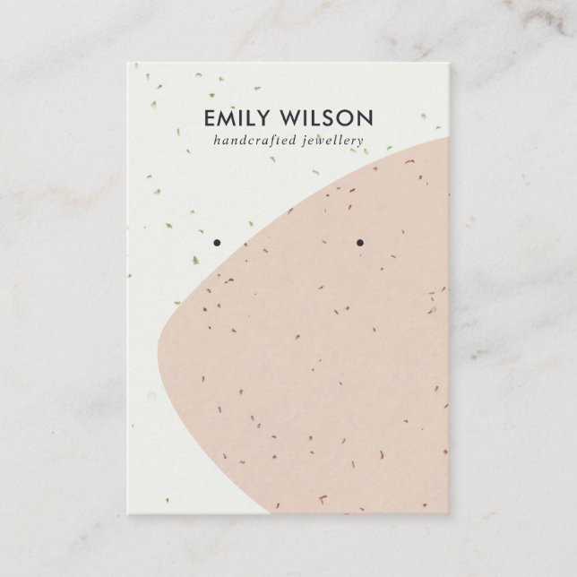 CARTÃO DE VISITA ABSTRATO CERAMIC PEACH WAVE STUD EARRPLAY (Frente)