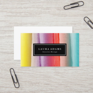 Cartão De Visita Abstrato Colorida Brushstrokes