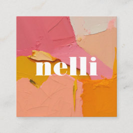 Cartão de visita Abstrato cor-de-laranja preto