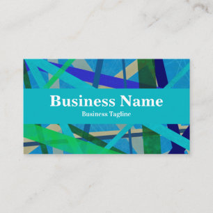 Cartão De Visita Abstrato das linhas azuis e verdes modernas