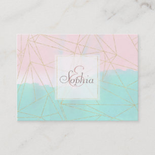 Cartão De Visita Abstrato de aquarela e design de triângulos de ou