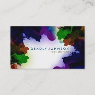 Cartão De Visita Abstrato de Aquarela, Elegante, Legal Mar Natureza