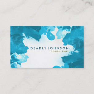 Cartão De Visita Abstrato de Aquarela, Elegante, Legal Mar Natureza