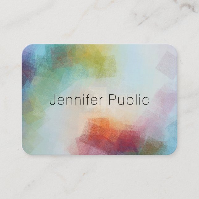 Cartão De Visita Abstrato de arte moderna personalizada Modelo eleg (Frente)