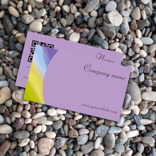 Cartão de visita abstrato de cinza QR minimalista (Criador carregado)