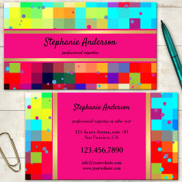 Cartão De Visita Abstrato de Confetti Colorida Brilhante