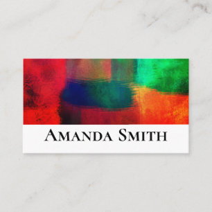 Cartão De Visita abstrato de cores aquáticas artísticas modernas