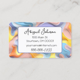 Cartão De Visita Abstrato de Fluido Plástico Pastel