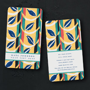 Cartão De Visita Abstrato de na moda com Vintage Colorida Colorida