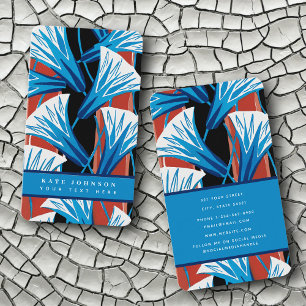 Cartão De Visita Abstrato de na moda Retro Vintage Floral Watercolo