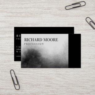 Cartão De Visita Abstrato de Paisagem Branca e Negra Elegante Moder