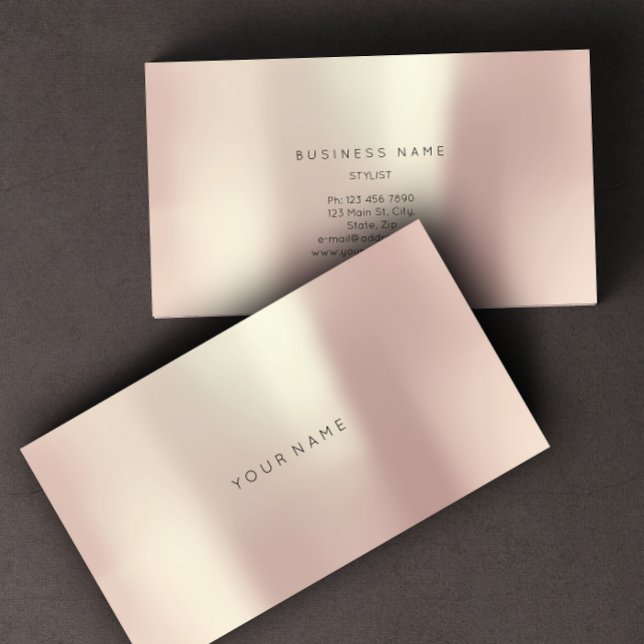 Cartão De Visita Abstrato de Prédio Dourado Metálico Vip Mínimo (Rose Gold Pearly Abstract Minimal Vip Metallic Business Card )