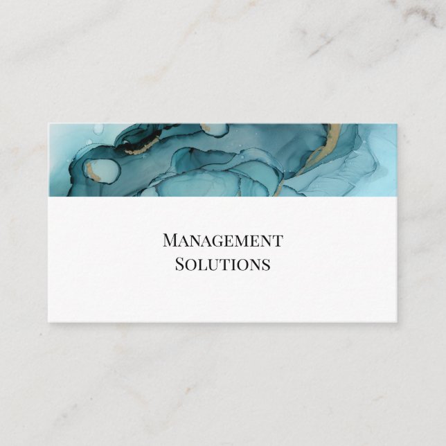 Cartão De Visita Abstrato de Teal (Frente)