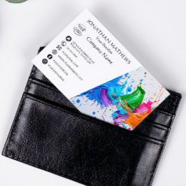 Cartão De Visita Abstrato de Tinta de Óleo Moderno I