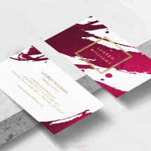 Abstrato Deep Ruby Red Brushstrokes