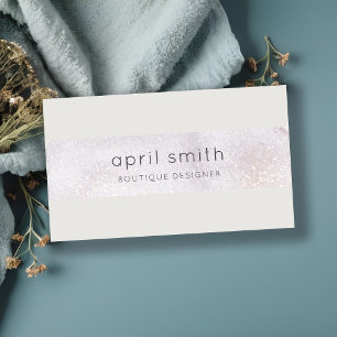 Cartão De Visita Abstrato Dourada Lilac Brush Stoke Watercolor Glit