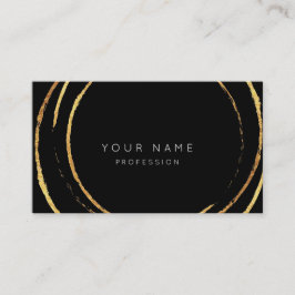 Cartão De Visita Abstrato Dourado do Minimalismo Branco Negro