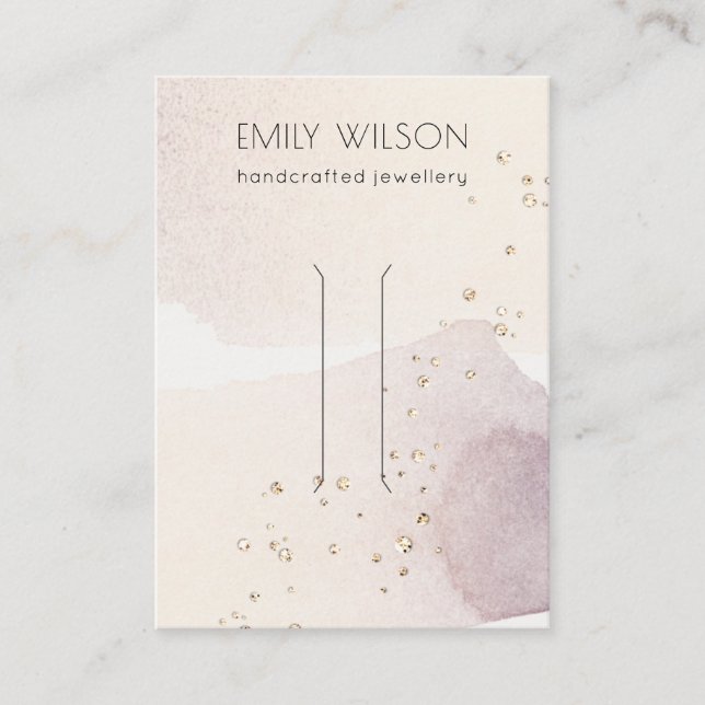 Cartão De Visita Abstrato Dourado Ecrã do Clipe do Cabelo de Aquare (Frente)