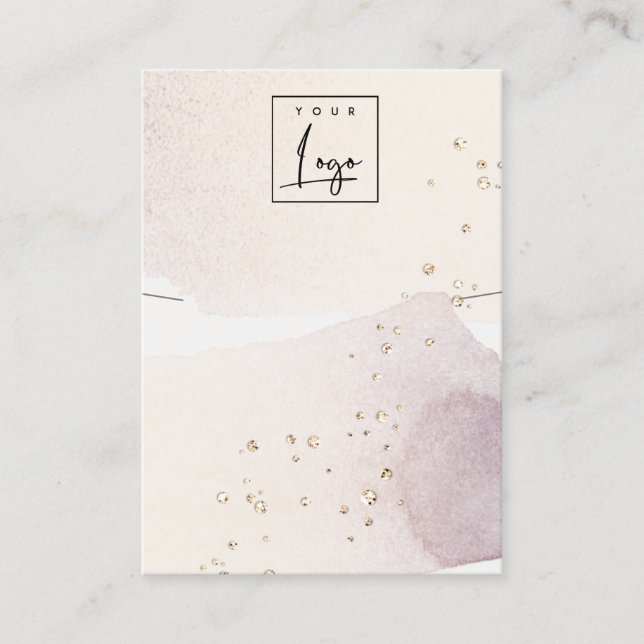 Cartão De Visita Abstrato Dourado Exibição de Colar de Banda do Log (Frente)