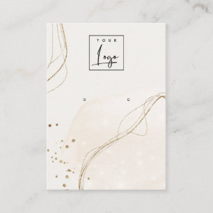 Cartão De Visita Abstrato Dourado Exibição do logotipo Alvo de ma