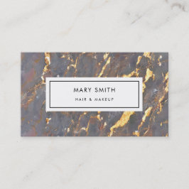 Cartão De Visita Abstrato elegante Marble Faux personalizado Dourad
