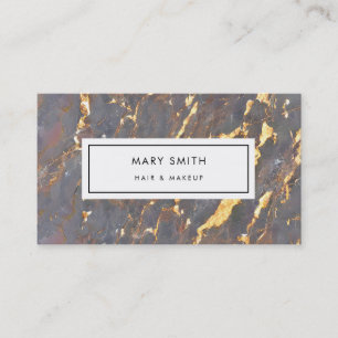 Cartão De Visita Abstrato elegante Marble Faux personalizado Dourad