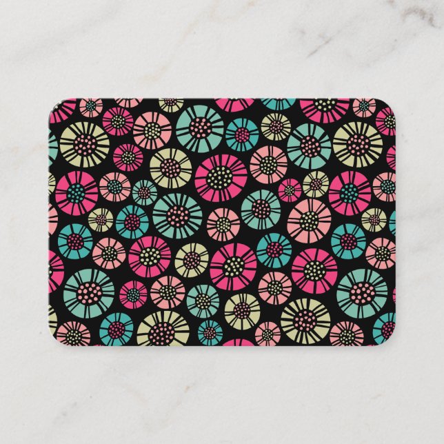 Cartão De Visita Abstrato Flores 031023 (Frente)