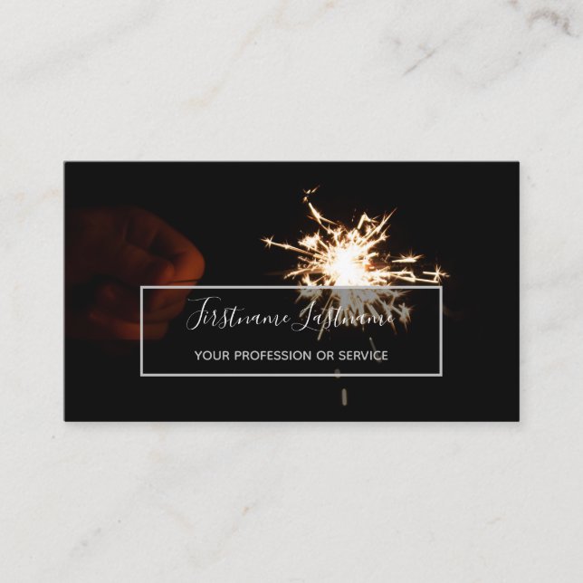 Cartão De Visita Abstrato fogos de artifício chuvas de longa exposi (Frente)