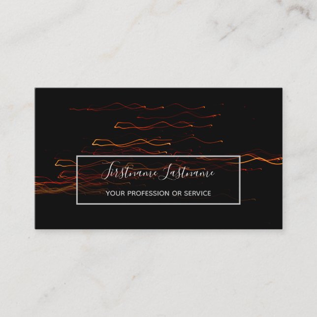 Cartão De Visita Abstrato fogos de artifício chuvas de longa exposi (Frente)