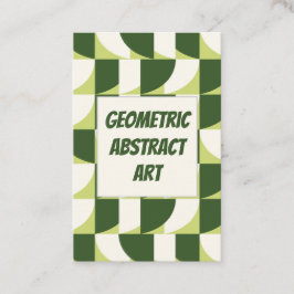 Cartão De Visita Abstrato Geométrico Branco Verde