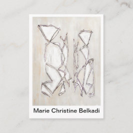 Cartão De Visita Abstrato Geométrico de Belas Artes Pretas Brancas