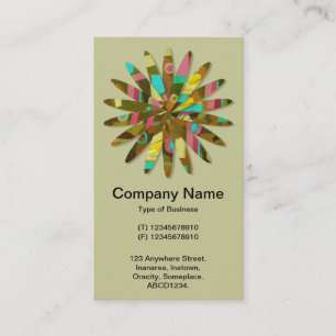 Cartão De Visita Abstrato Geométrico Flor 02 - Pale Khaki