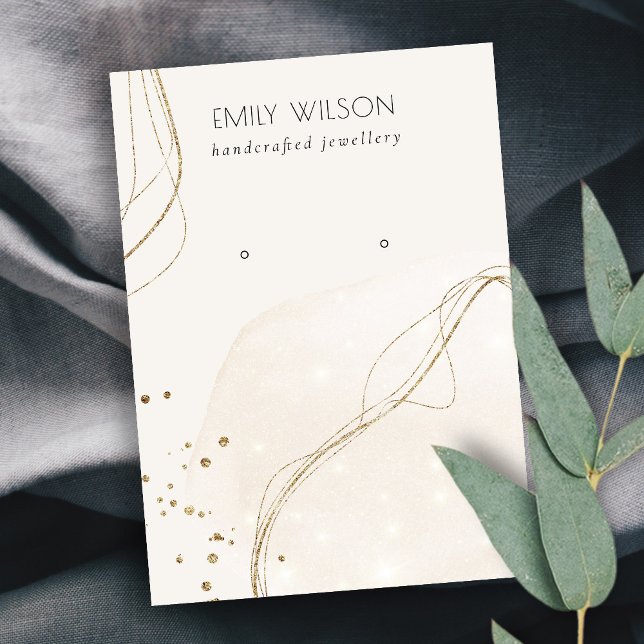 Cartão De Visita Abstrato Glitter Dourado Mostrador de Estúdio de M (Criador carregado)