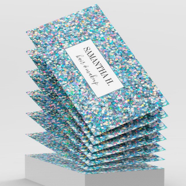 Cartão De Visita Abstrato Glitter Makeup Hair Lashes Unhas Artista (Criador carregado)