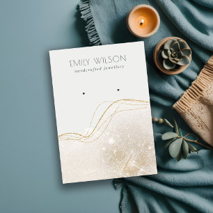 Cartão De Visita Abstrato Ivory Dourado Brilhante Brilhante Tela de