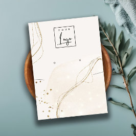 Cartão De Visita Abstrato Ivory Dourado Necklace Earração do logoti